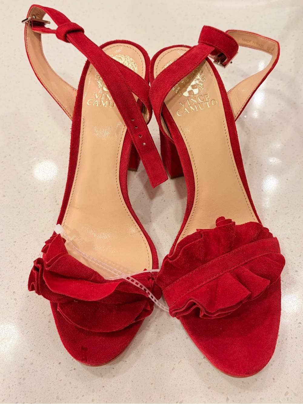 NWT Vince Camuto Red Suede Strappy Dress Sandals